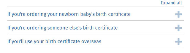 Edge case examples Screenshot showing headings with plus icons to indicate more information available.
