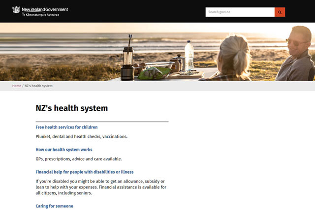 Old Hub page 2 Screenshot of the old health hub showing the page title and summary description for each topic.